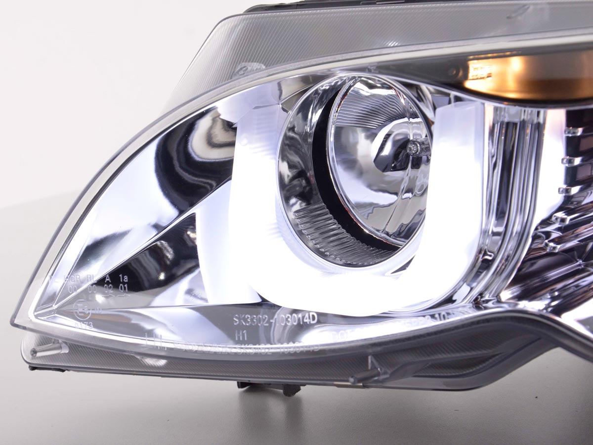 Scheinwerfer Set Daylight LED TFL-Optik BMW 3er E46 Limo/Touring 02-05 chrom für Rechtslenker Scheinwerfer Set Daylight LED TFL-Optik BMW 3er E46 Limo/Touring 02-05 chrom für Rechtslenker